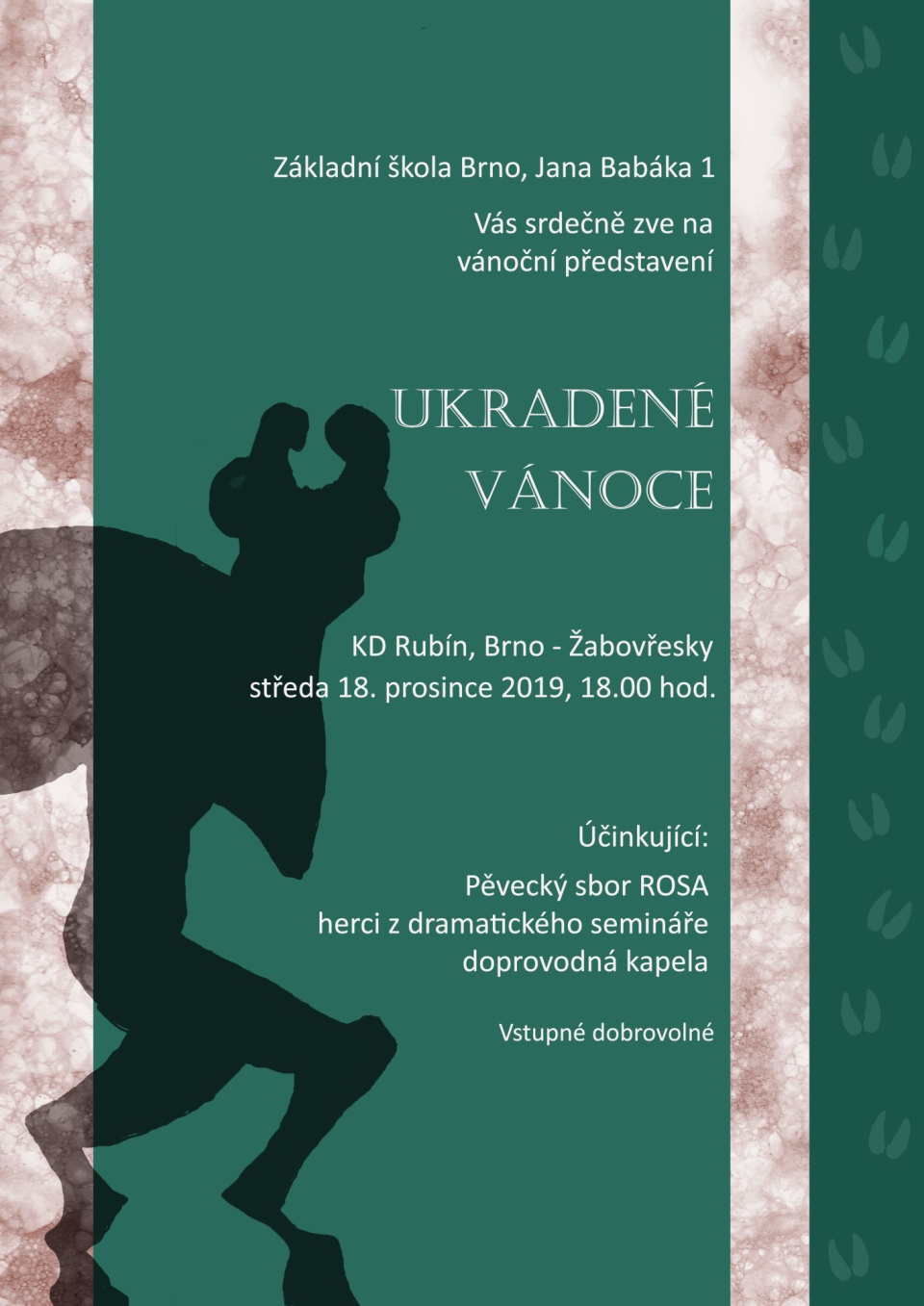 Plakát pro vánoční představení ZŠ Jana Babáka