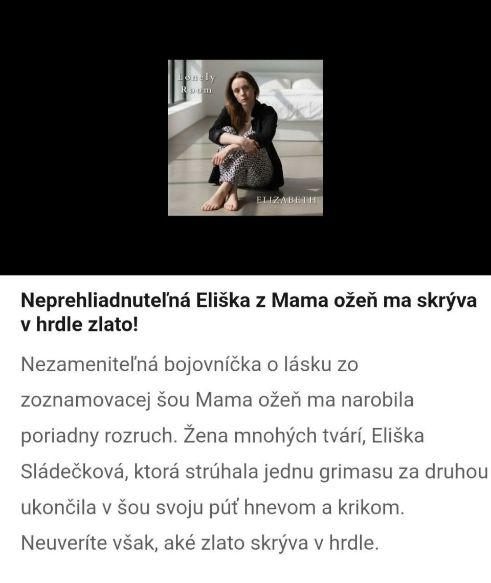 Skrývám zlato v hrdle! 🤩 ✨ Moc děkuji za tenhle článek. [https://video.cas.sk?videoId=1df8f00c-3a00-4714-928f-e0184ae3b3ea]Televízia JOJ Mama, ožeň ma JOJ PLAY Nový Čas  #eliskasladeckova #Elizabeth #mamaozenma #tvjoj #tvshow #ElizabethRayVictoria