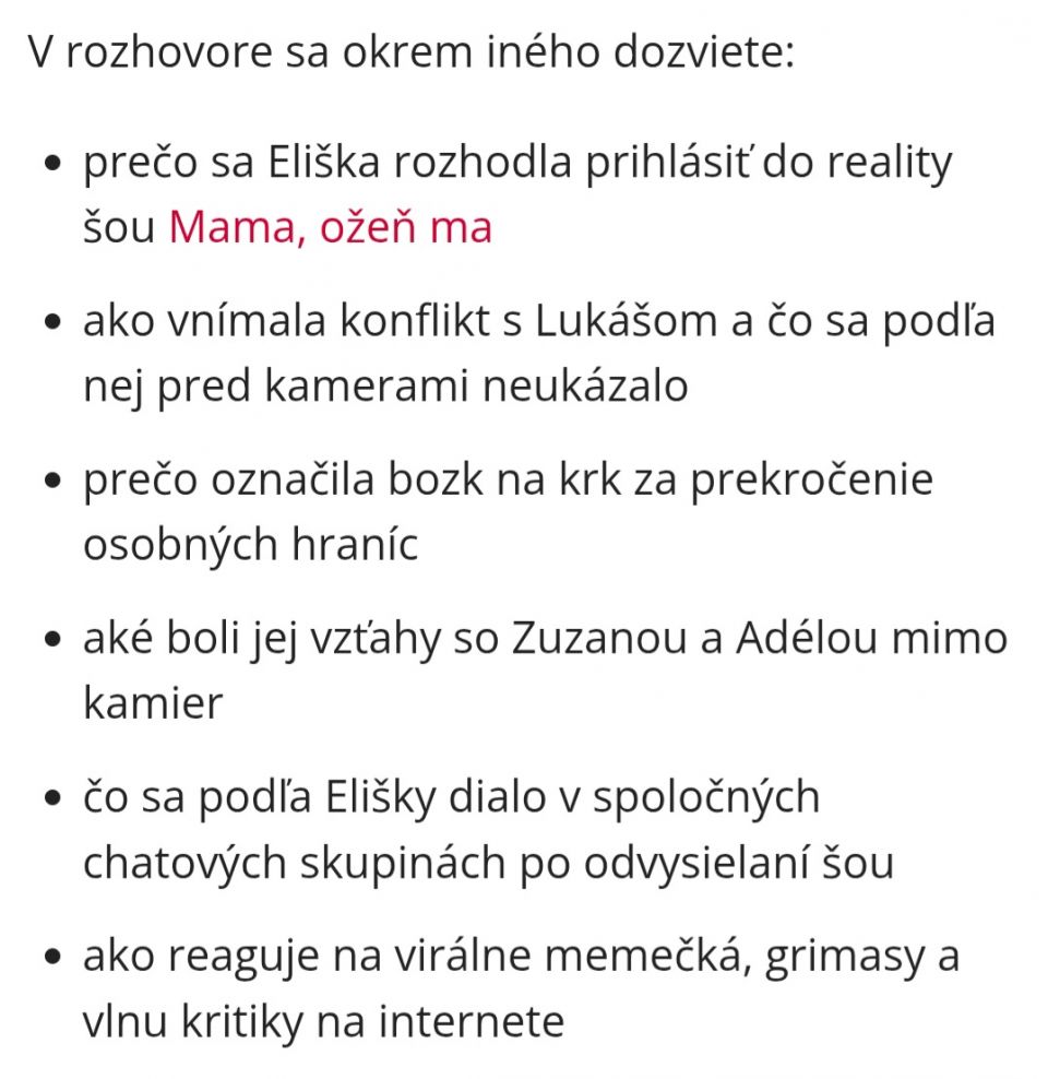 Moc děkuji Ženský magazín Diva.sk  za tento článek. 🫶🍀Moje jediná reakce na celou show. Zbytek si přečtěte přímo v článku. [ https://diva.aktuality.sk/clanok/28UcfkF/eliska-v-rozhovore-uprimne-v-sou-mama-ozen-ma-som-sa-chcela-zoznamit-nie-si-vymienat-telesne-tekutiny-s-niekym-koho-nepoznam/ ] #mamaozenma #tvshow #eliskasladeckova #Elizabeth #ElizabethRayVictoria #sk