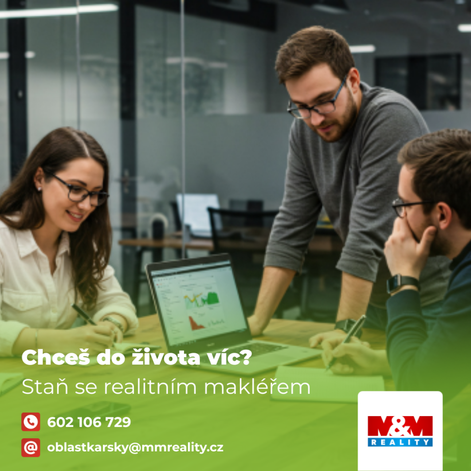 Chceš od života víc? Staň se realitním makléřem. 🏡Nemovitosti mají stropy. Ale tvoje výplata ne. 🚀✅ Smysluplná práce – každý den pomáháš lidem plnit sen o bydlení📈  Marketing a aukce, díky kterým umíme pro prodávající dostat top cenu📞 Telefon jako hlavní nástroj, schůzky, prohlídky, vyjednávání🤝 Tým za zády, školení a vedení krok za krokem💰 Férový provizní systém, kterým budeš odměňován💼 Budeš svým pánem – práce na OSVČ📍 Svitavy | Litomyšl | Ústí nad Orlicí | Holice 📞 602 106 729 | ✉️ oblastkarsky@mmreality.cz